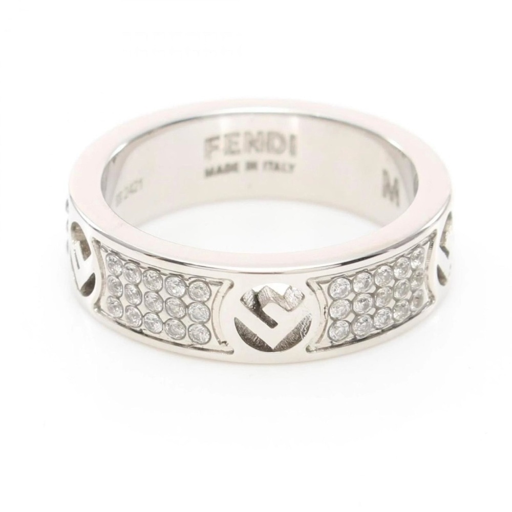 Fendi F is Fendi Palladium and Crystal Ring